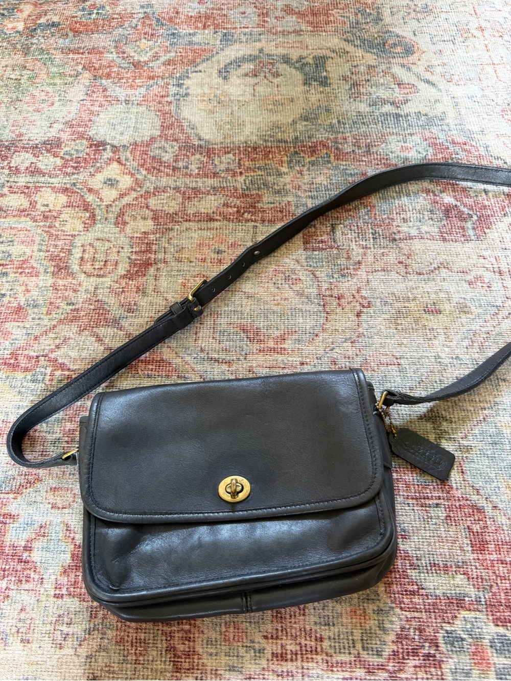 Coach Vintage Rambler’s Legacy Bag 9061 Black Glovetanned Leather Brass USA made